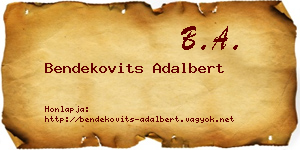 Bendekovits Adalbert névjegykártya